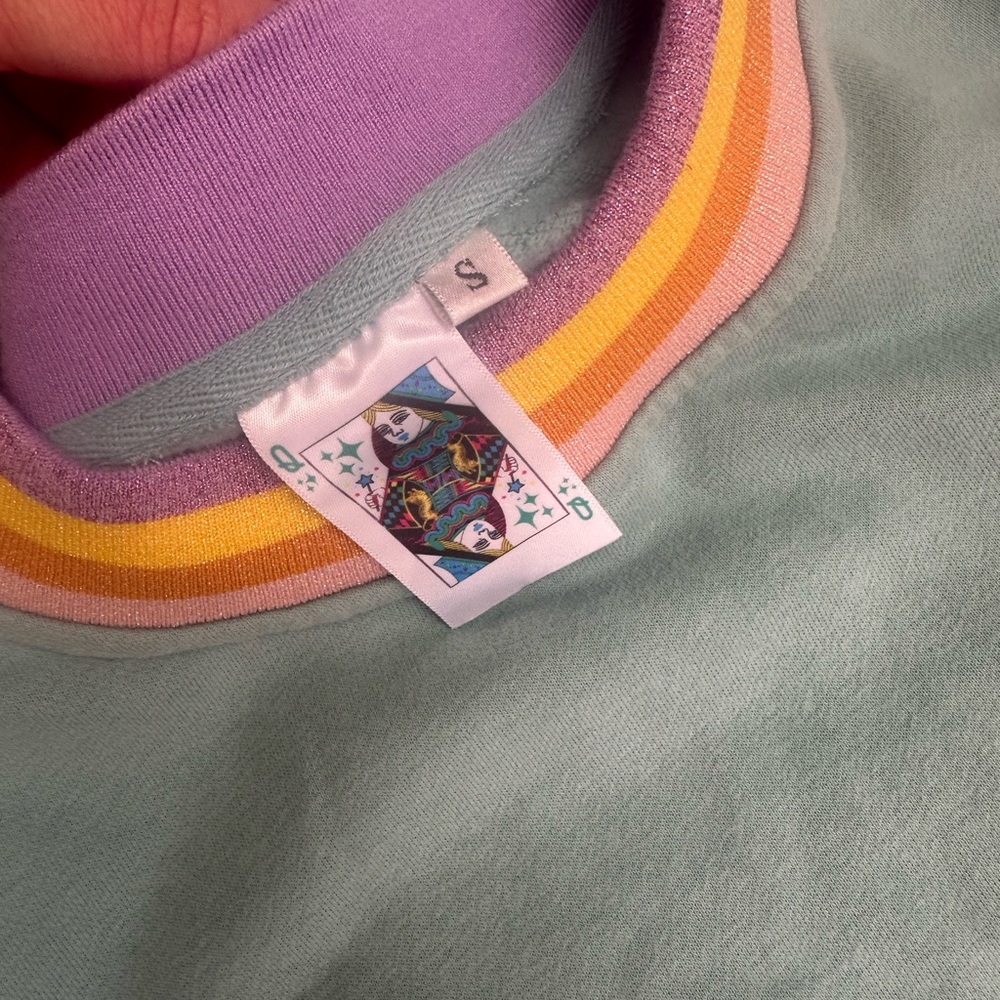 Queen of Sparkles Puff Sleeve Top & Shorts Set with Rainbow Trim - Picture 3 of 4